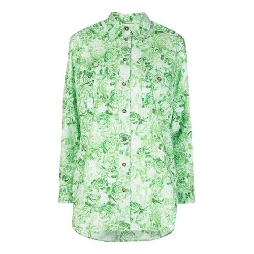 Pre-owned Ganni Shirt In Green