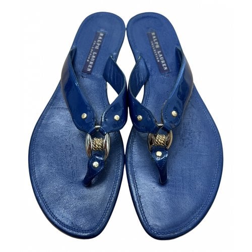 Pre-owned Ralph Lauren Leather Sandal In Blue