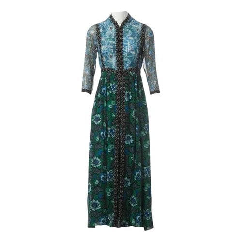 Pre-owned Anna Sui Silk Maxi Dress In Green