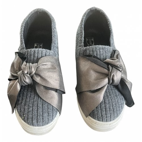 Pre-owned Divine Follie Tweed Ballet Flats In Anthracite