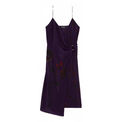 Pre-owned The Kooples Silk Mid-length Dress In Purple
