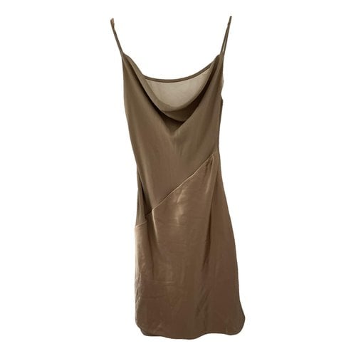 Pre-owned Valentino Silk Mini Dress In Gold