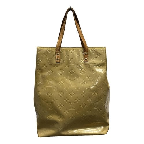 Pre-owned Louis Vuitton Reade Patent Leather Tote In Yellow