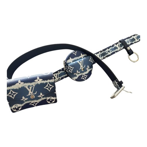 Pre-owned Louis Vuitton Daily Multi Pocket Belt In Blue