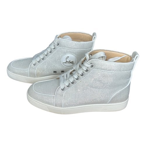 Pre-owned Christian Louboutin Glitter Trainers In Metallic