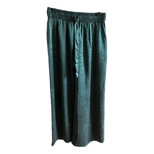 Pre-owned Zimmermann Silk Straight Pants In Green
