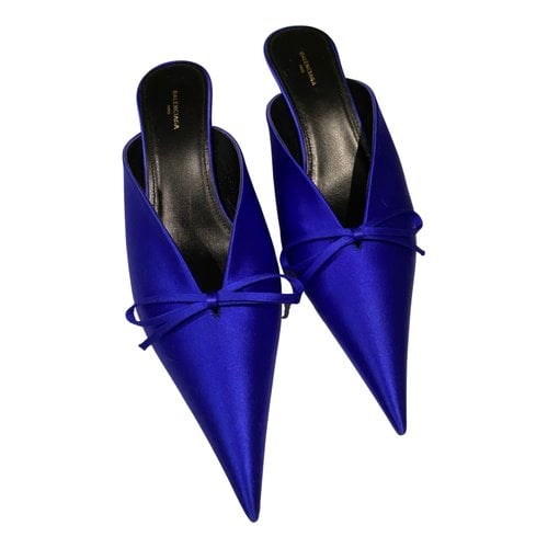 Pre-owned Balenciaga Knife Leather Heels In Blue