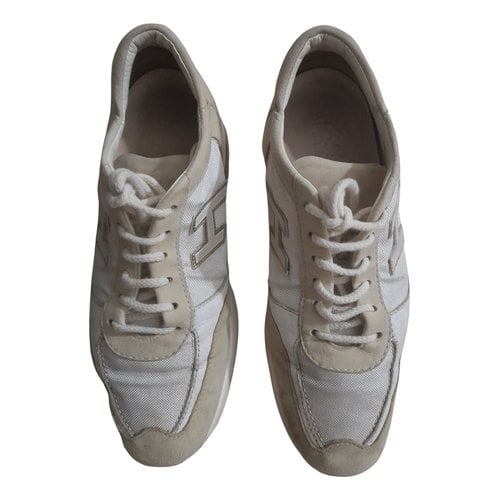 Pre-owned Hogan Cloth Lace Ups In Beige