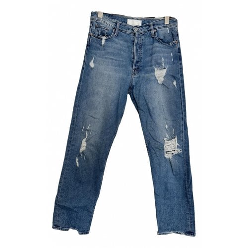 Pre-owned Mother Mstraight Jeans In Blue