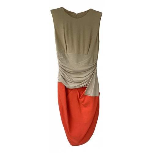 Pre-owned Giambattista Valli Silk Mini Dress In Beige