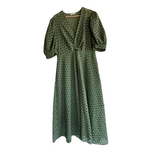 Pre-owned Sandro Spring Summer 2020 Mid-length Dress In Green