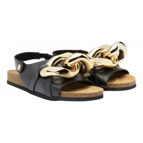 Pre-owned Jw Anderson Leather Sandal In Black