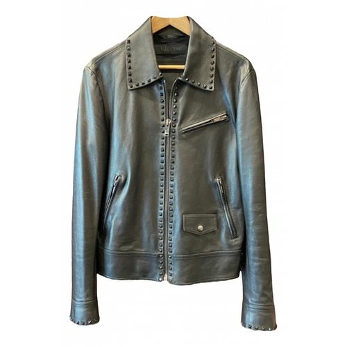 Pre-owned Valentino Leather Jacket In Black