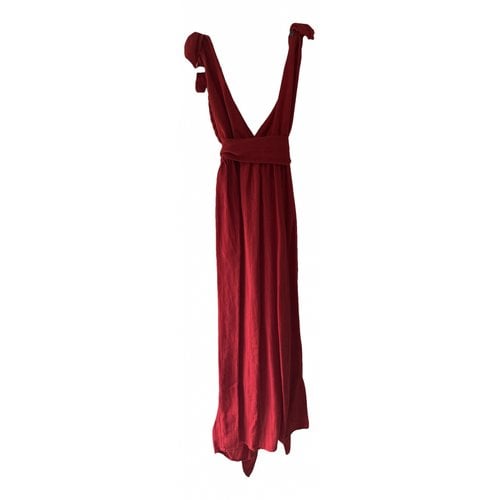 Pre-owned Mara Hoffman Linen Maxi Dress In Red