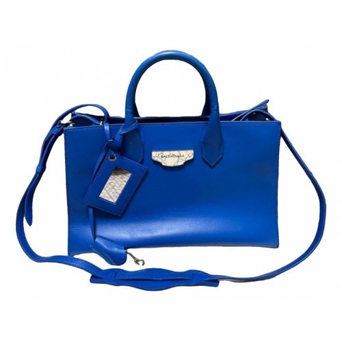 Pre-owned Balenciaga Padlock Leather Handbag In Blue