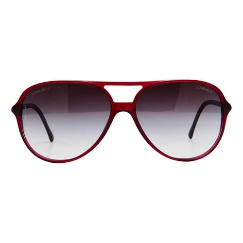 Pre-owned Chanel Aviator Sunglasses In Red