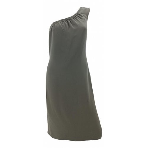 Pre-owned Giorgio Armani Silk Mid-length Dress In Grey