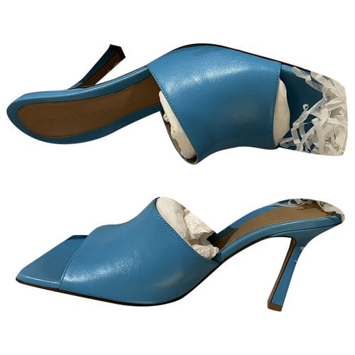 Pre-owned Bottega Veneta Leather Heels In Blue