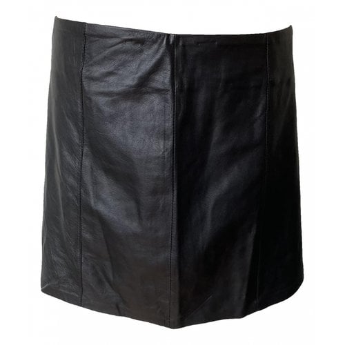 Pre-owned Alexander Wang T Leather Mini Skirt In Black