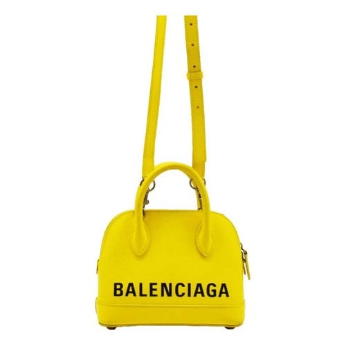 Pre-owned Balenciaga Ville Top Handle Handbag In Yellow