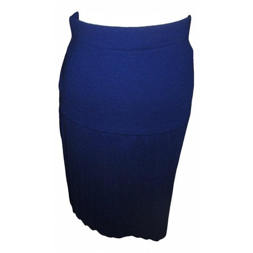Pre-owned Luisa Spagnoli Wool Mid-length Skirt In Blue