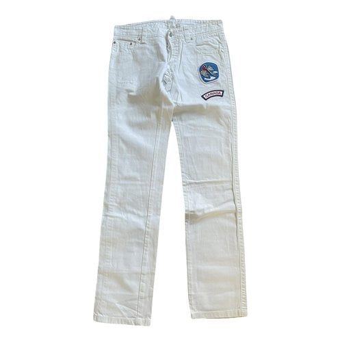 Pre-owned Dsquared2 Straight Pants In White