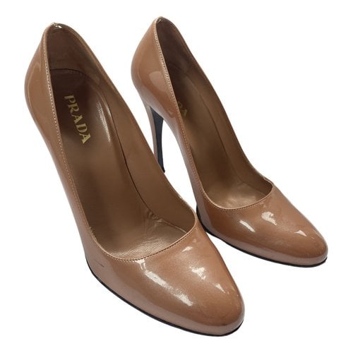 Pre-owned Prada Patent Leather Heels In Brown