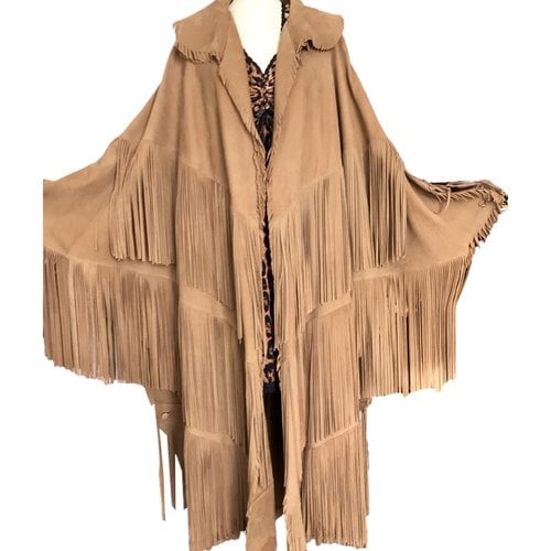 Pre-owned Fendi Leather Coat In Camel