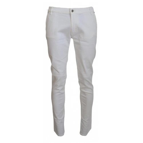 Pre-owned Paolo Pecora Trousers In White