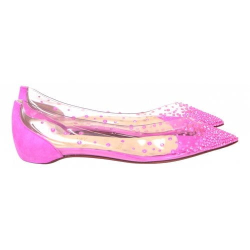 Pre-owned Christian Louboutin Leather Flats In Pink