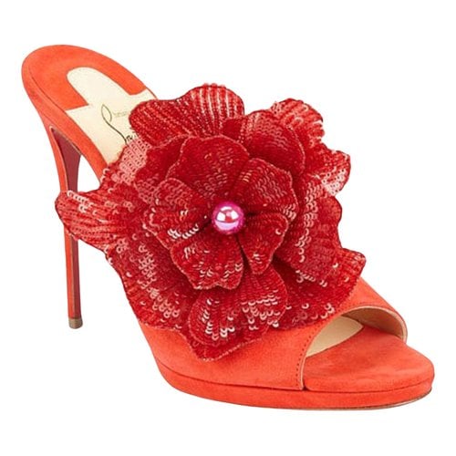 Pre-owned Christian Louboutin Mules & Clogs In Red