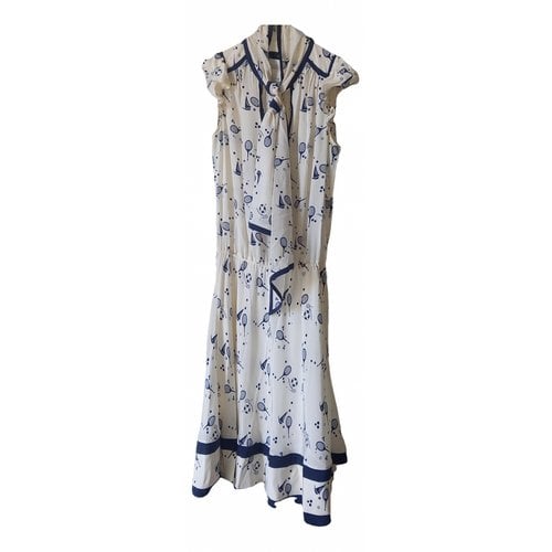 Pre-owned Dsquared2 Silk Mid-length Dress In White