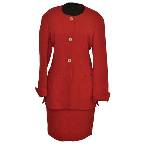 Pre-owned Jil Sander Wool Skirt Suit In Red