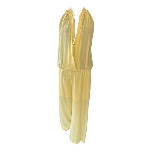 Pre-owned Max & Co Silk Jumpsuit In Yellow