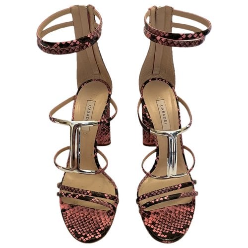 Pre-owned Casadei Leather Sandals In Pink