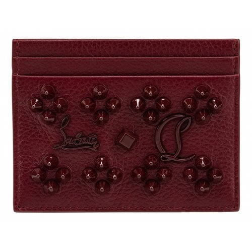 Pre-owned Christian Louboutin Leather Wallet In Burgundy