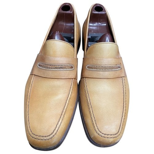 Pre-owned Ted Lapidus Leather Flats In Brown