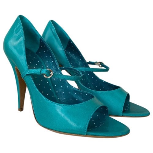 Pre-owned Moschino Leather Heels In Green