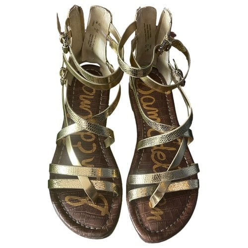 Pre-owned Sam Edelman Leather Sandal In Gold