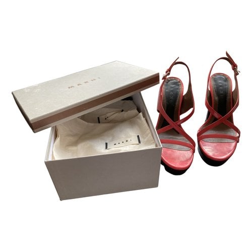 Pre-owned Marni Leather Sandals In Pink