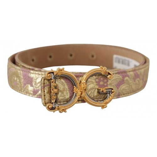 Pre-owned Dolce & Gabbana Leather Belt In Pink
