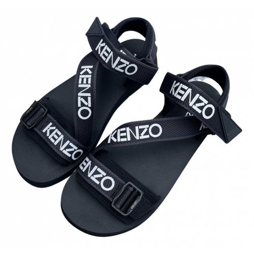 Pre-owned Kenzo Cloth Sandals In Black
