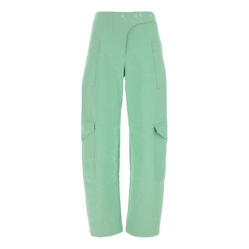 Pre-owned Ganni Trousers In Green
