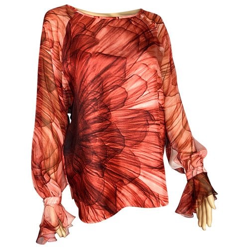 Pre-owned Max Mara Silk Blouse In Red