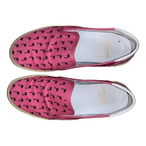 Pre-owned Saint Laurent Cloth Low Trainers In Pink