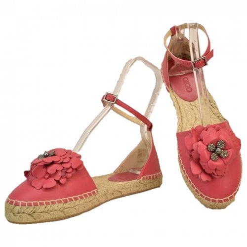 Pre-owned Jimmy Choo Leather Espadrilles In Pink