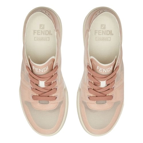 Pre-owned Fendi Match Leather Trainers In Pink