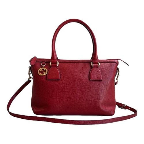 Pre-owned Gucci Leather Satchel In Red