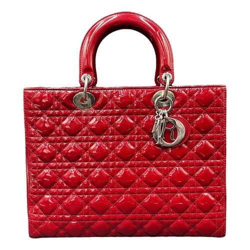 Pre-owned Dior Patent Leather Handbag In Red