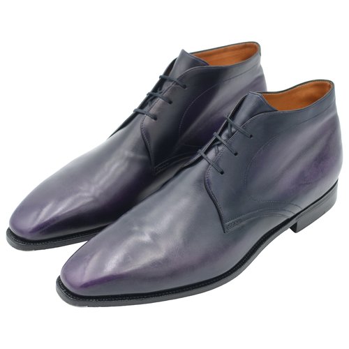 Pre-owned Corthay Leather Boots In Purple